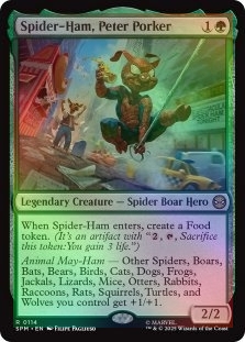 Foil Spider-ham, Peter Porker X4 M/NM Magic MTG Marvel's Spider